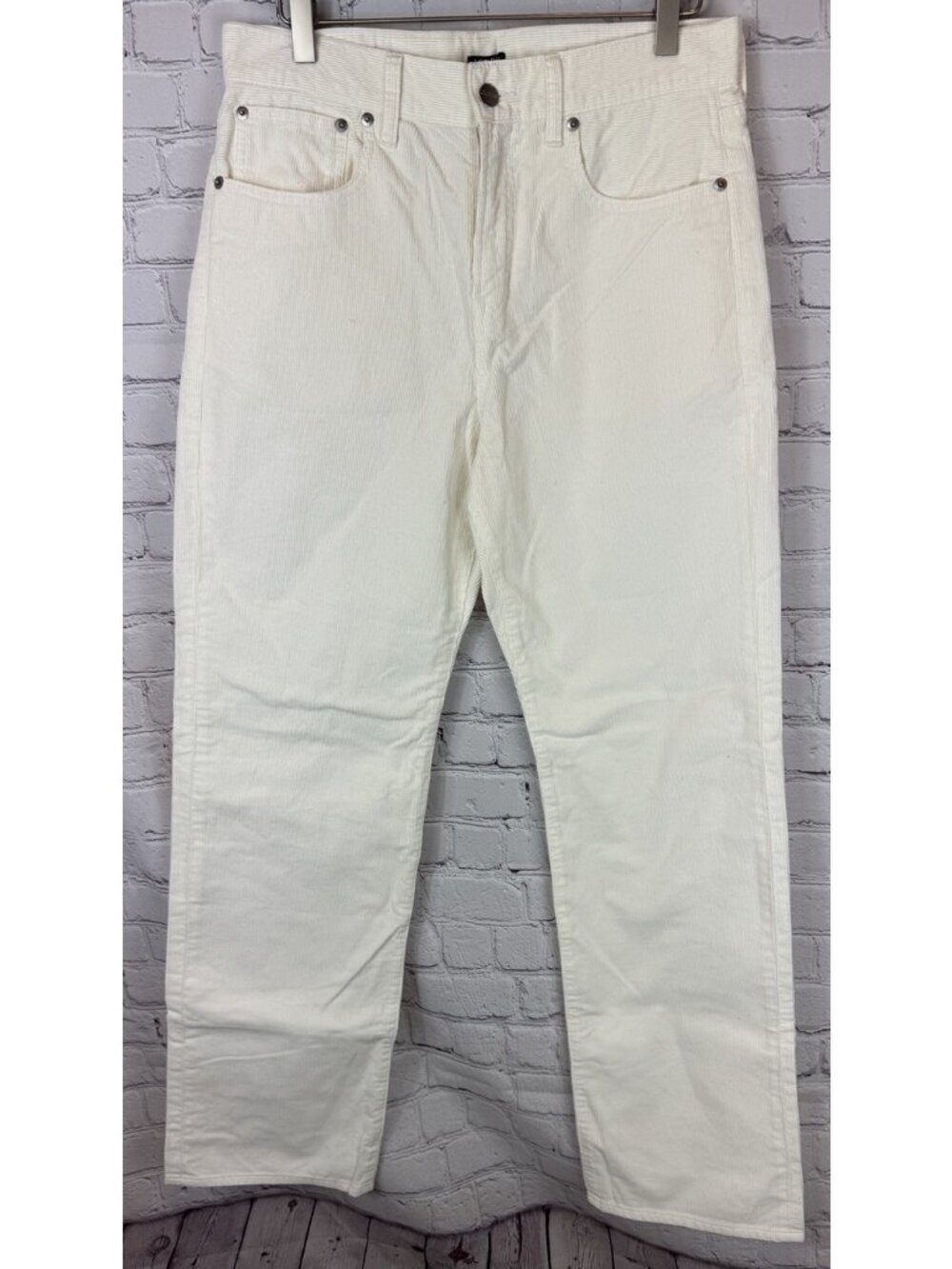 NWT J.CREW $148 Loose Straight Corduroy Pant in Ivory Size 27 CC466